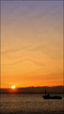スマホのハート 夕日の可愛い壁紙 待受画像